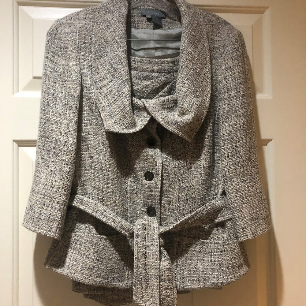 ECCOCI Textured Tweed Skirt & Jacket Set